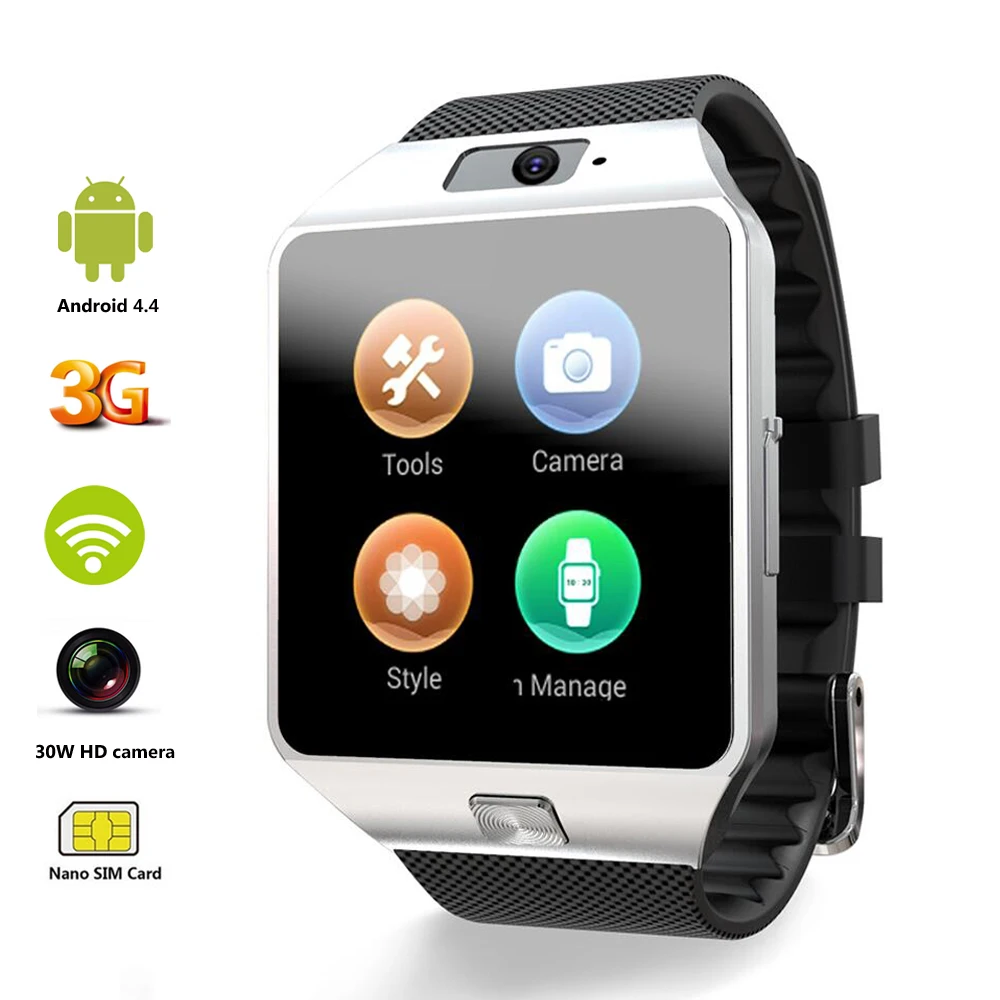 

3G WIFI QW09 Android Smart Watch 512MB/4GB Bluetooth 4.0 Real-Pedometer SIM Card Call Anti-lost Sport Smart Watch