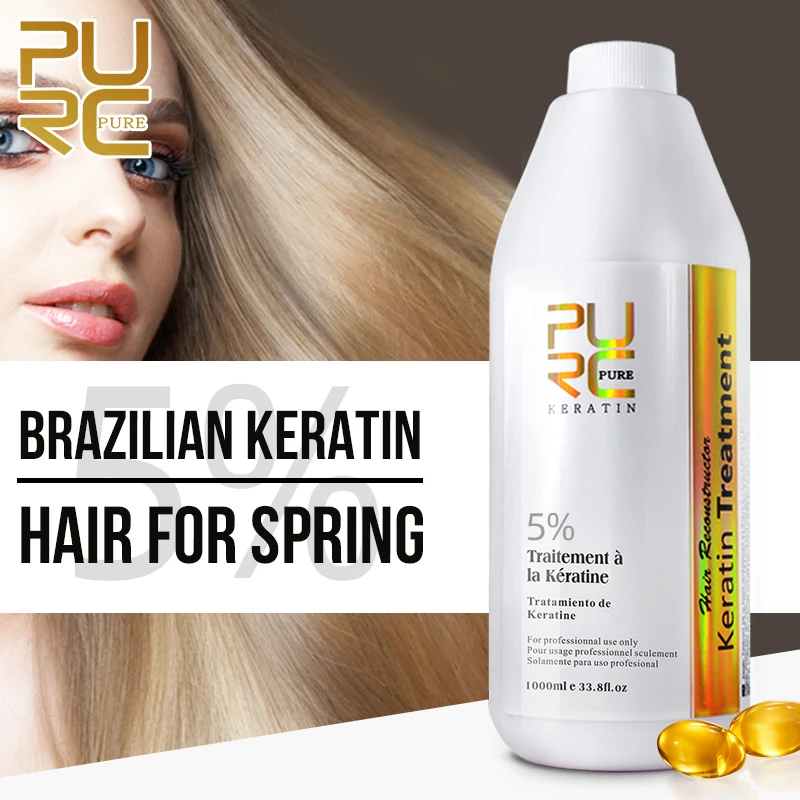 Brazilian Keratin Hair Treatment Formalin Smoothing Straightening Softening Nourishing Hair Care PURC 1000ml