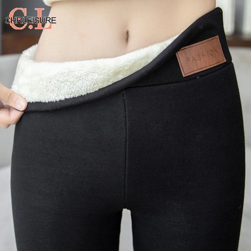 capri shorts CHRLEISURE Winter Pants For Women Thick Velvet Pants Warm Trousers Women Skinny Solid Fleece Trousers Leggings crop pants for women