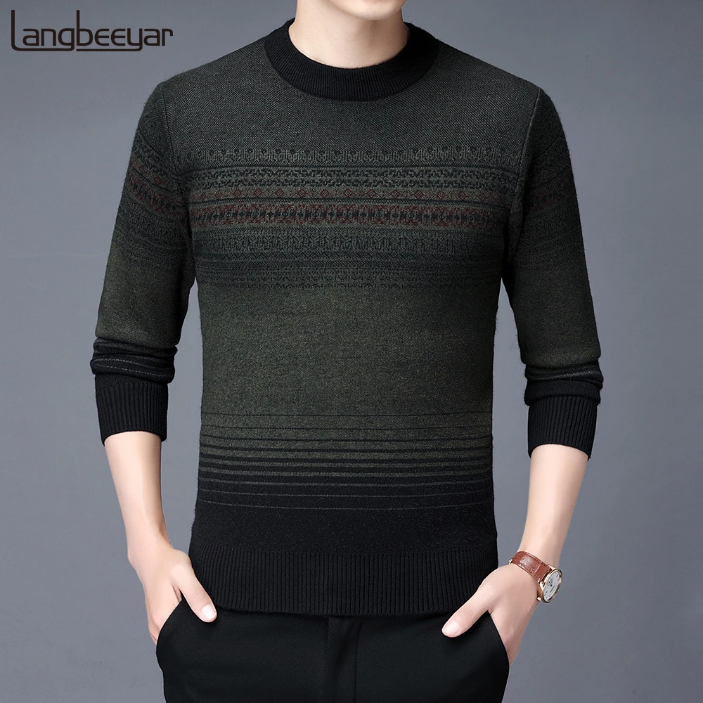 

2019 New Fashion Brand Sweaters Mens Pullovers Black Slim Fit Jumpers Knit Woolen Winter Korean Style Casual Clothing Men