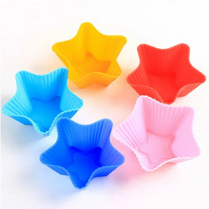 

12pcs Color Random Silcone Muffin Cup Cake Paper Cups Cake Cup Liner Baking Mold for Party Tray Baking Mold Cookware Bakeware