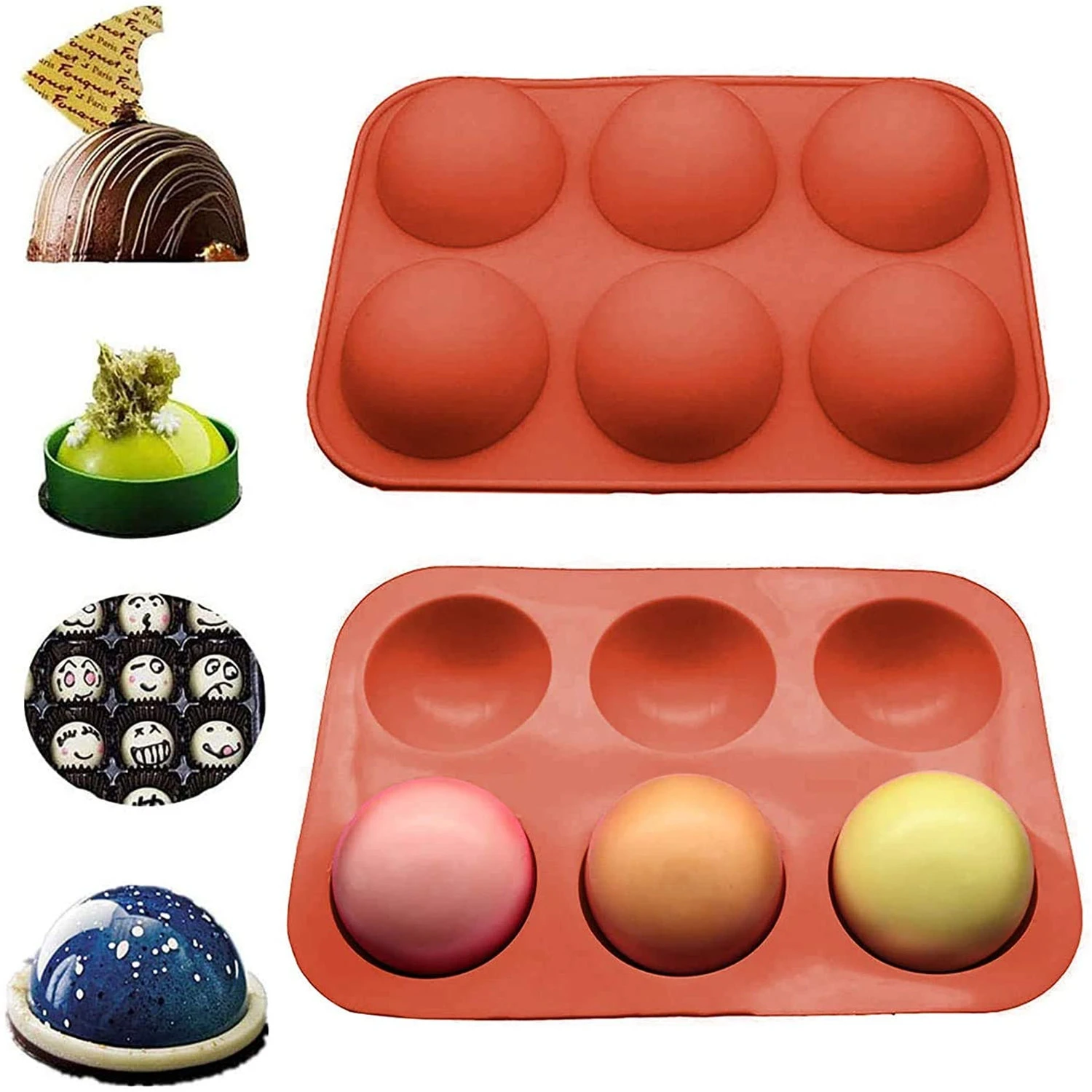 Moules A Savon En Silicone Demi Sphere Ustensiles De Cuisson Outils De Decoration De Gateaux Bombe Au Chocolat A 6 Cavites Aliexpress