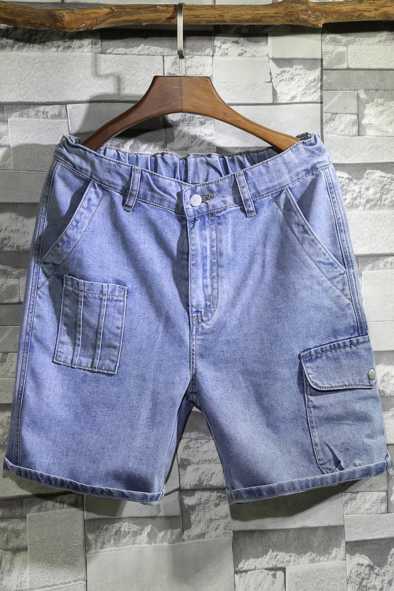 over the knee denim shorts