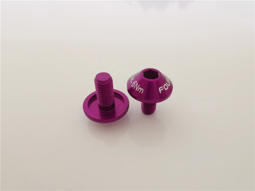 2pcs 10mm Purple Набор из 2 шт Fouriers BN-M002 в форме гриба болты для чайника superlight 1,3 г винты для бутылки держатель для горного велосипеда винты - Цвет: 2pcs 10mm Purple
