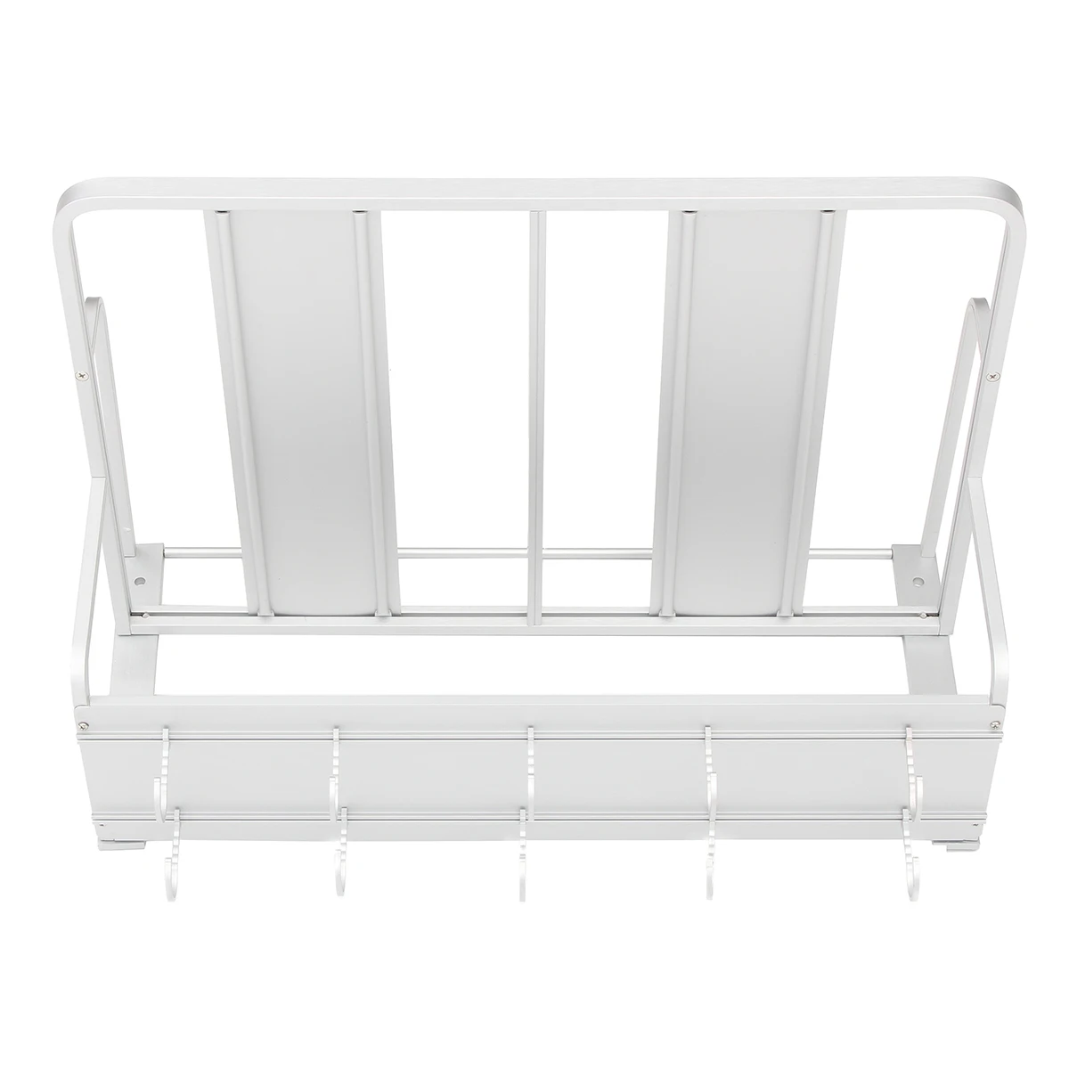  2 Tier Space Aluminum Microwave Oven Bracket Wall Mounted Kitchen Rack Light Grate kitchen Shelf Mi - 4000156443258