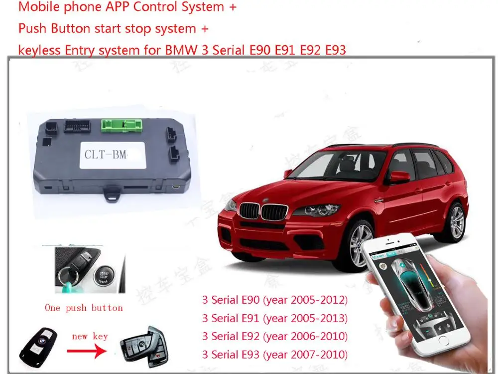  PLUSOBD Car Alarm GPS Tracking Engine Remote Start Stop System GSM Smartphone App Control For BMW 3