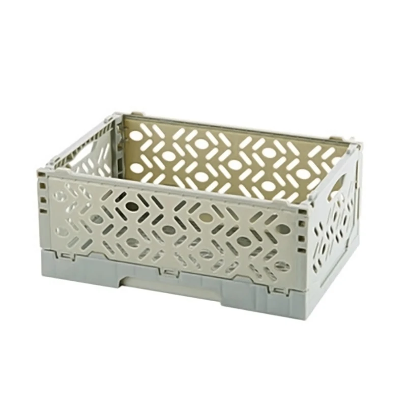 Multi-Purpose Plastic Storage Baskets Stackable Desktop Sundries Storage Box Foldable Organization Organizer Box For Home Use - Цвет: BE