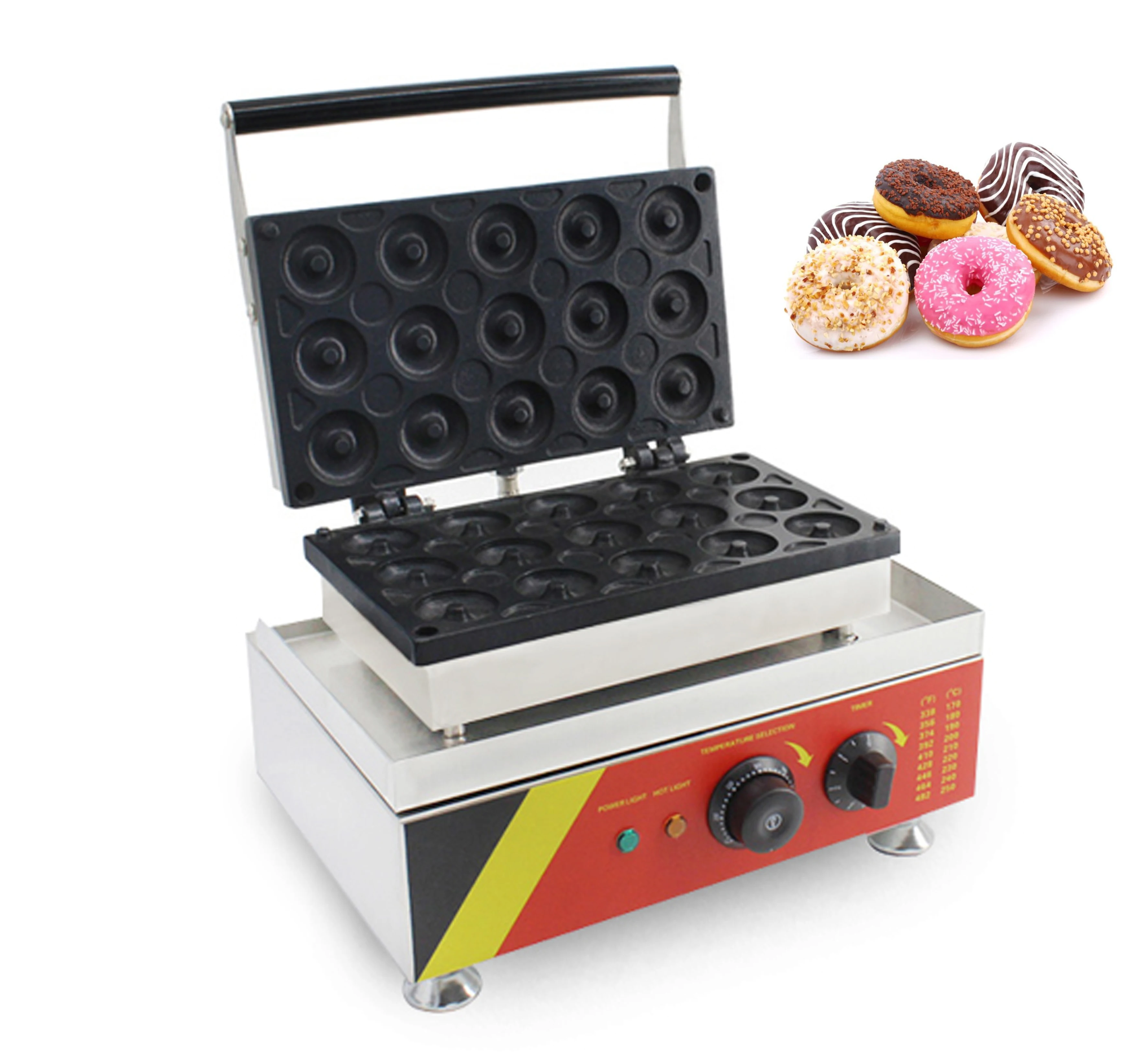 110v 220v 15 Pcs Nonstick Commercial Electric Donut Waffle Maker