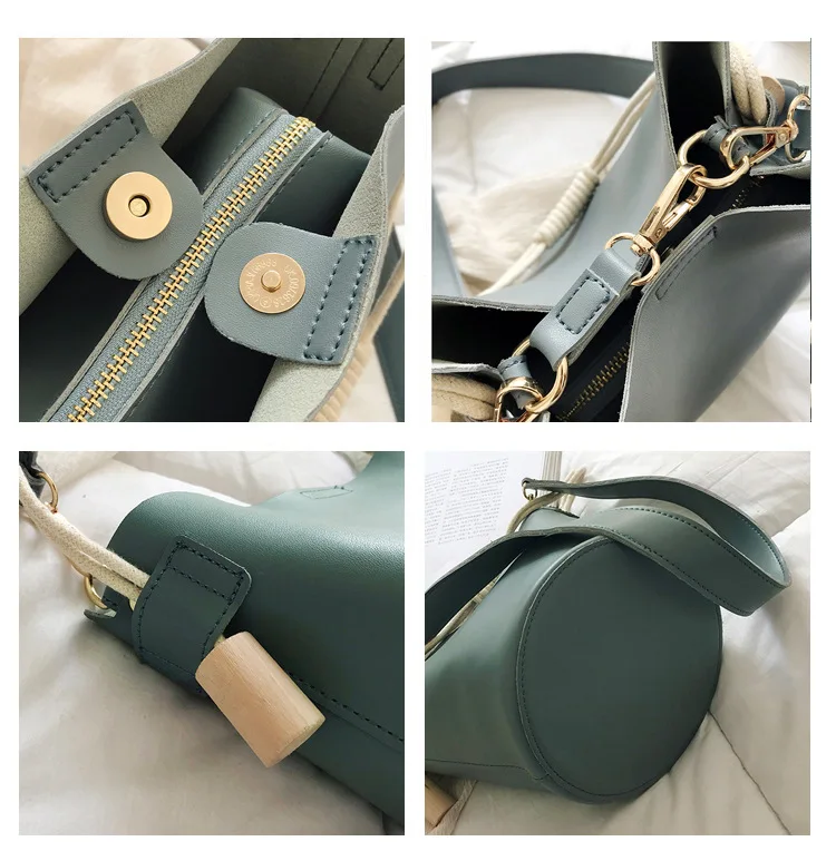 Summer Bucket Bag Two-piece Mother Bag Handbag Fashion Single Shoulder Oblique Satchel Bag