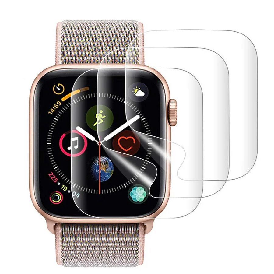 

9D Full Curved Soft Tempered Glass For Apple Watch 38 40 42 44 mm Screen Protector on i Watch band strap 5 Protective Glass Film