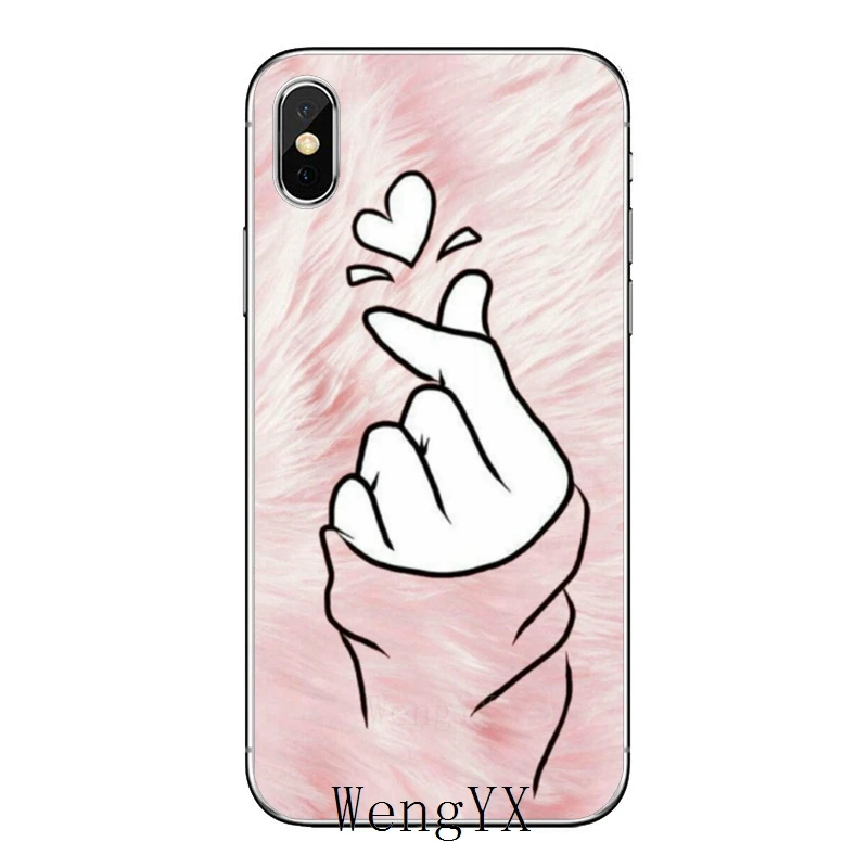 Любовь на кончиках пальцев kpop Сердце для OnePlus 3t 5T 6T LG G5 G6 G7 Q6 Q7 Q8 Q9 V20 V30 X Мощность 2 3 K4