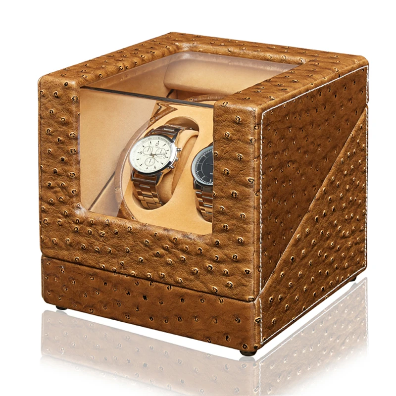 

JQUEEN 2+0 Storage Watch Winder 5 Working Modes With Quite Motor Coffee color