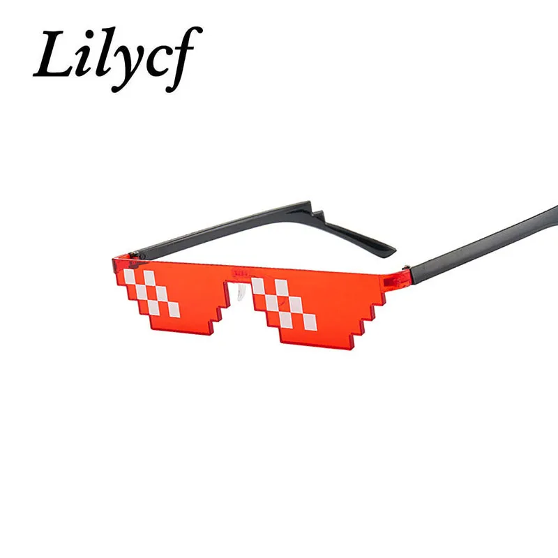 

New Mosaic Sunglasses Two-dimensional Creative Glasses Personality Pixel Unisex Fun Spoof Sunglasses 2019