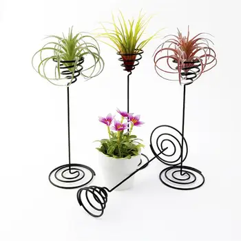 

3pcs Iron Air Plant Stand Container Tillandsia Holder Tabletop Plant Pot Display Rack Vase with Iron Base Garden Decor
