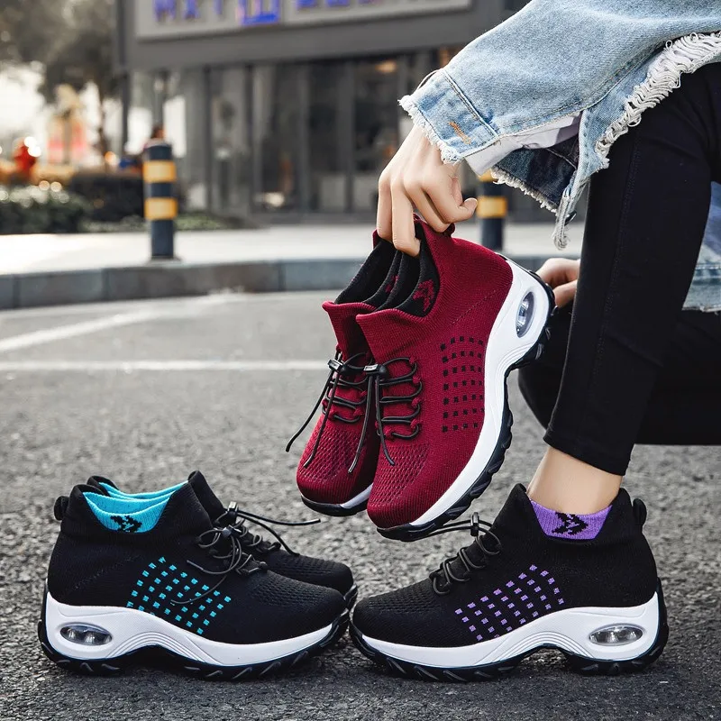 chaussure femme basket femme chaussures vulcanisées sneakers femme mode femme  Baskets légères en maille pour femmes, chaussures de sport, tennis, de  marche, décontractées, respirantes, à semelle plate, grande taille -  AliExpress