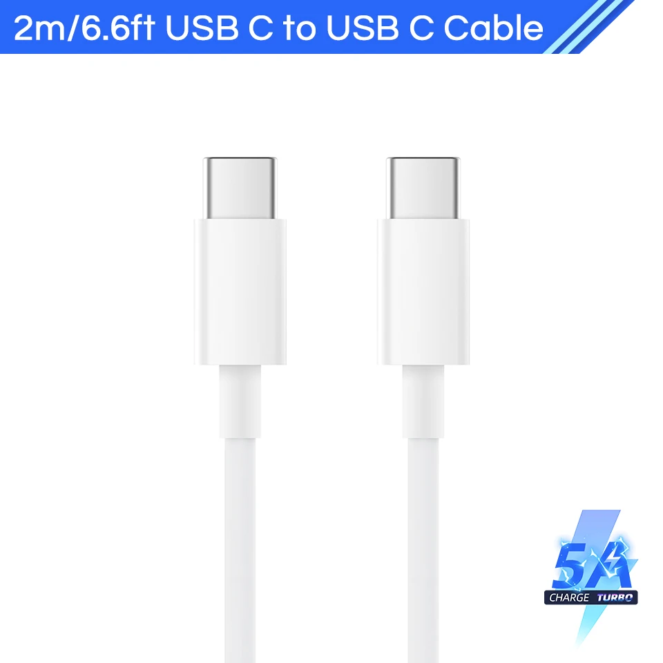 Xiaomi Original USB C To USB C Cable Turbo Charger 5A Fast Charging For MI 11 11X 10 9 Pro Black Shark 3 Pro Redmi Note 10 K40 android charger cord Cables