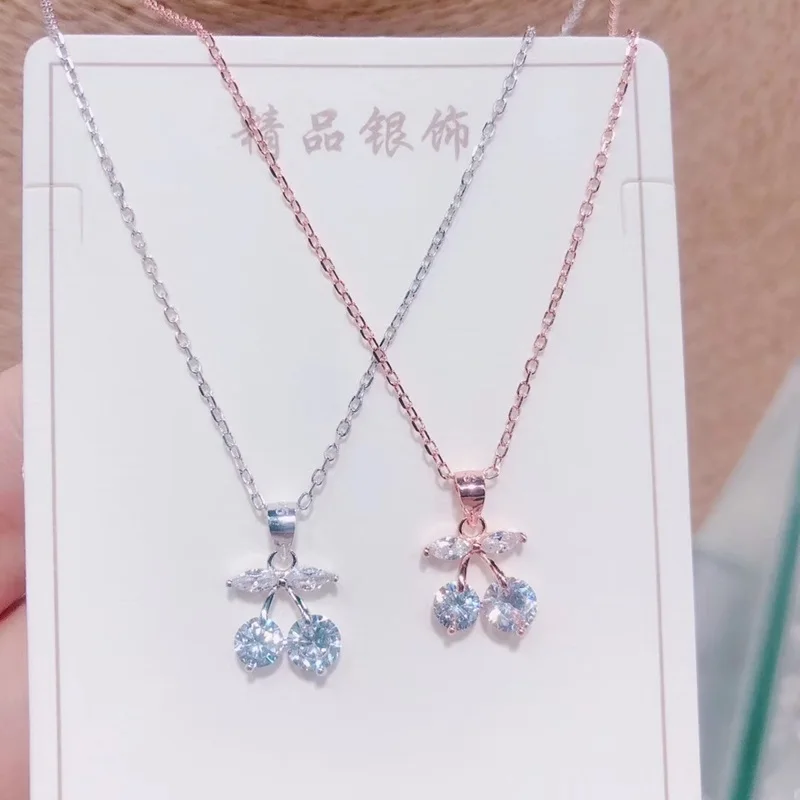 OMHXZJ XR158 Европейская мода для женщин и девушек подарок на день рождения свадьбу вишня циркон 925 пробы Серебряное Ожерелье