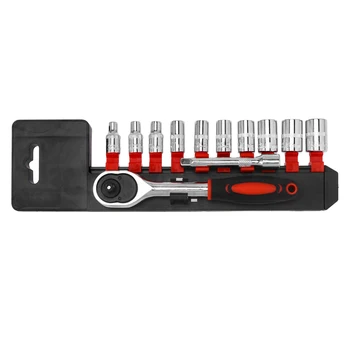 

12PCS/Set Tool Kit Steel Material Socket Wrench Tool Set Socket Wrench Sets For Garage Home
