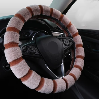 

RAYFONE Universal Steering wheel cover Plush Car Steering Wheel Covers soft Winter Faux fur Hand Set Car Interior Accessories