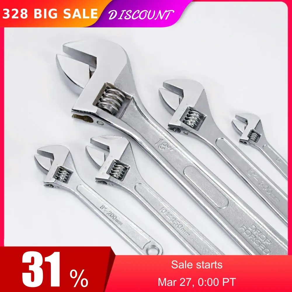 

Adjustable wrench 6/8/10/12 inch home multi-function car repair tool live wrench Industrial Spanner