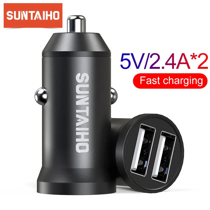 Suntaiho 5V 4.8A мини USB Автомобильное зарядное устройство для iPhone iPad Samsung мобильный