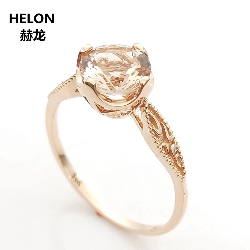 Женское винтажное обручальное кольцо Morganite однотонное ювелирное изделие из