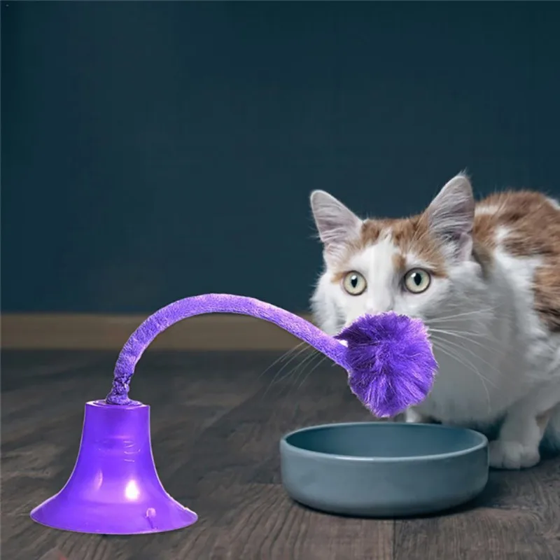 Интерактивная сильная игрушка-присоска для кошек, эластичная Игрушка-прорезыватель для кошек, котенок, самоиграющийся в домашних условиях, случайный цвет