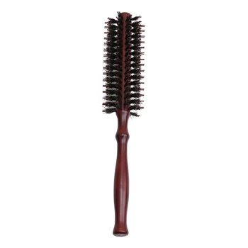 

1PC Portable Bristles Hair Brush Comb Round Anti-static Curly Comb Twill With Wood Handle For Hair Styling Curling