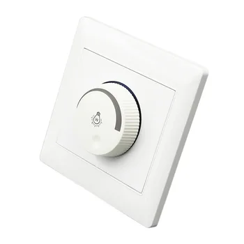 

Concealed Home White Brightness Controller 86 Type 250V 10A Durable ABS LED Light Practical Rotation Dimmer Switch Adjustable
