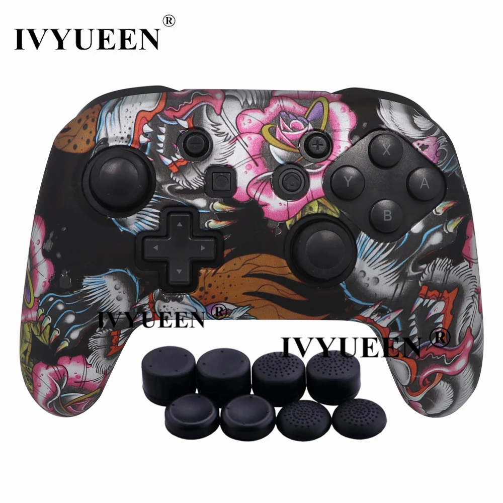 Силиконовый резиновый чехол IVYUEEN для контроллера Nintendo Switch NS NX Pro с 8