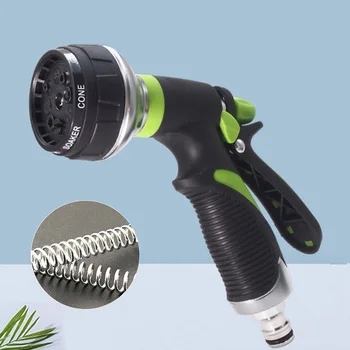 

Garden Hose Nozzle Outdoor Multifunctional Multi Patterns Heavy Duty Watering Quick Connect High Pressure Handheld Lawn Metal