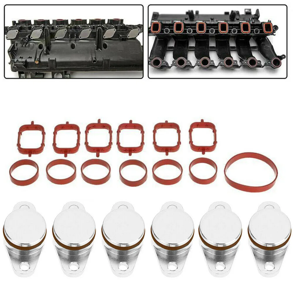 

For BMW D-iesel Swirl Blanks Flaps Repair Delete Kit w/ Intake Gaskets 6x 33mm Auto Replacement Parts Mayitr