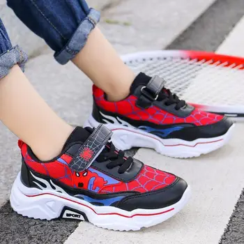 

Children Casual Shoes Soft Bottom Hook Kids Sports Canvas Shoes Spiderman New Light Boys Girls Sneakers Size 26-37 Running Shoes