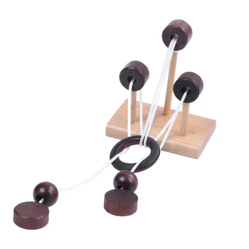 

Wooden Unlock Woes Ring Logic Puzzle Burr Puzzles Brain Intellectual Toy