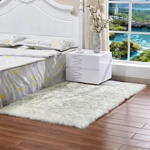 Мягкий Пушистый Ковер, искусственный прямоугольный ковер для спальни, шерстяной ковер, украшение для дома, ковер из искусственной овчины, стулья, чайный стол, диваны