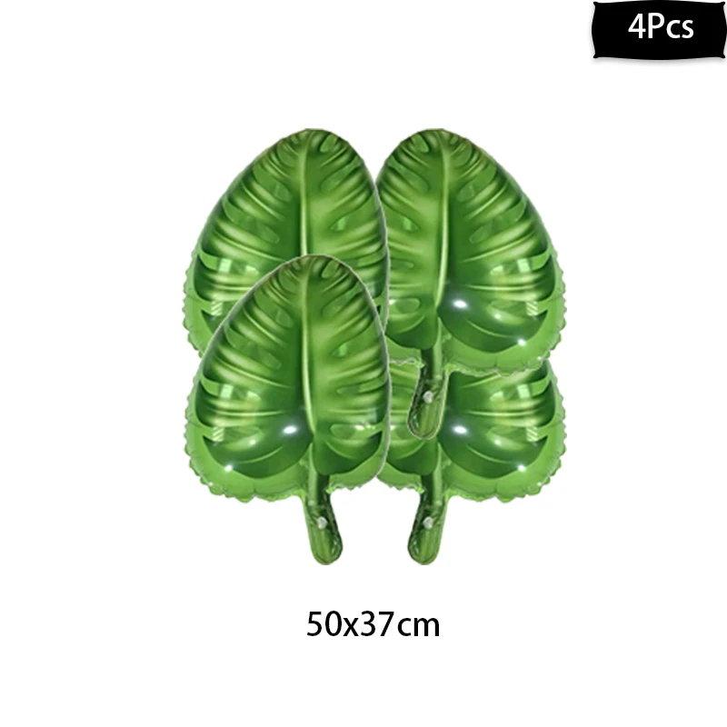 Воздушные шары из фольги с зелеными пальмовыми листьями, искусственные растения для вечеринки в стиле сафари, декор для свадьбы, дня рождения, Детские вечерние принадлежности - Цвет: leaf balloon-B