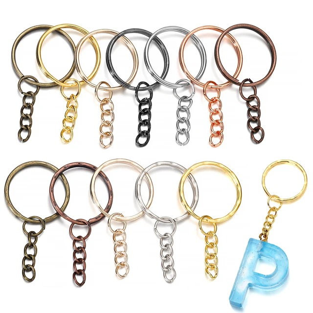 100 Pcs Split Round Keyrings with Chain Silver Color Alloy Keychain Rings  DIY Crafts Keychain Making Kits Easy to Use - AliExpress