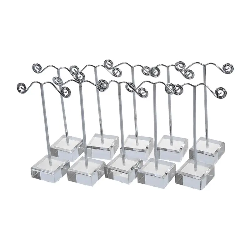 

10 PCs Crystal Pedestal Metal Earring Stand Holder Jewelry Display
