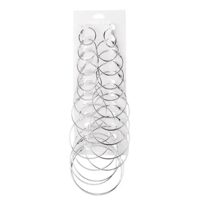 12 Pairs Hoop Earrings Set Big Circle Earring Fashion Jewelry for Women Girls Steampunk Ear Clip Ear Hoop Women Jewelry Gift