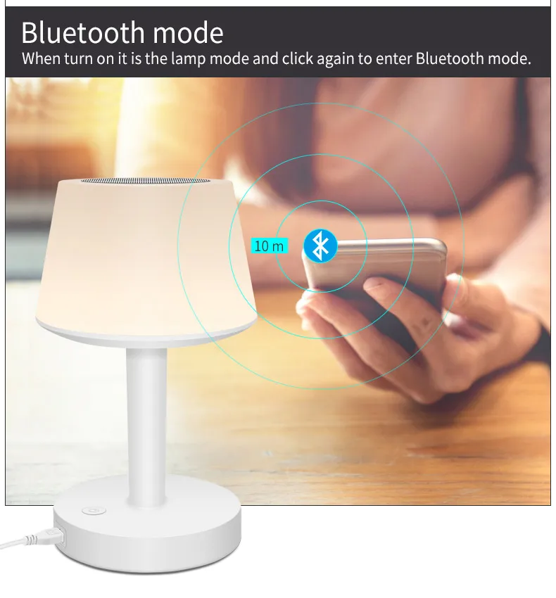Светодиодный bluetooth-динамик с сенсорным затемнением, настольная лампа, музыкальный центр, динамик Lound, Настольная колонка, 7 цветов