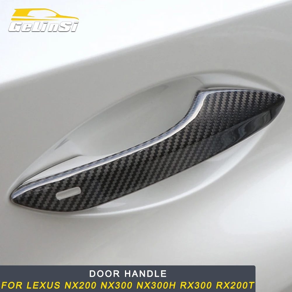 Gelinsi для LEXUS NX200 NX300 NX300h RX300 RX200t автомобильный Стайлинг дверная ручка из настоящего углеродного волокна накладка рамка наклейка аксессуары