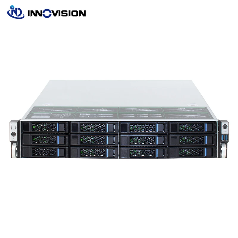 2U 12 베이 HDD 핫스왑 랙 서버 케이스 L=560mm NVR NAS 서버 섀시, 최대 12*10.5 보드 지원