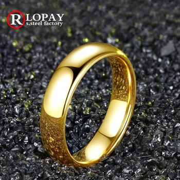 

RLOPAY 2020 Fashion Simple Wedding Rings for Women 4mm Custom Engrave Lover Couple Stainless Steel Charm Jewelry Gift