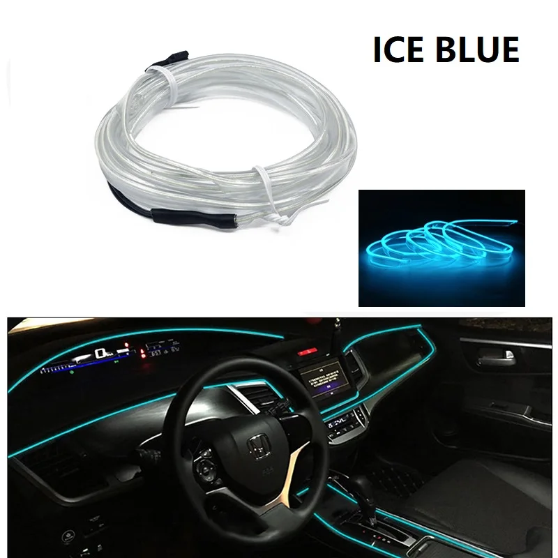 car underglow 1M/3M/5M Car Interior Led Decorative Lamp EL Wiring Neon Strip For Auto DIY Flexible Ambient Light USB Party Atmosphere Diode hid lights for car Car Lights