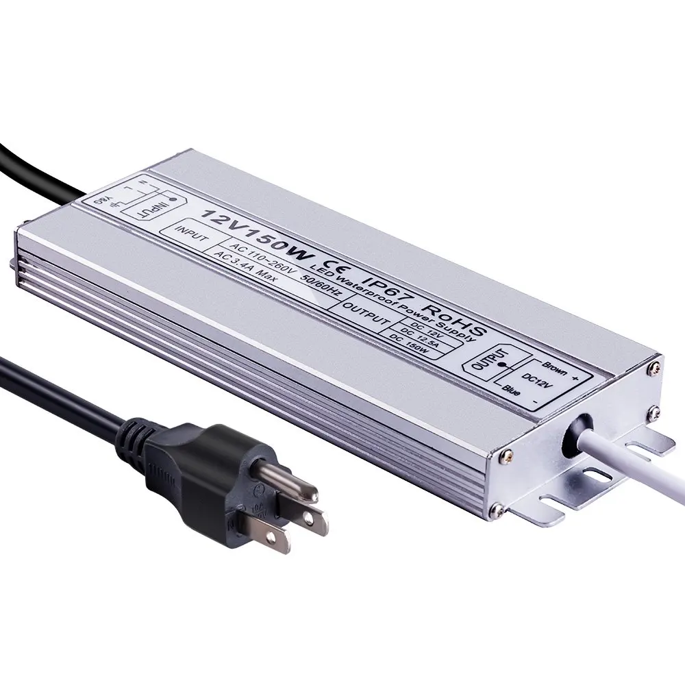 150W DC 12V Ip67 Водонепроницаемый светодиодный адаптер трансформатора питания драйвера для гирлянда с наружной