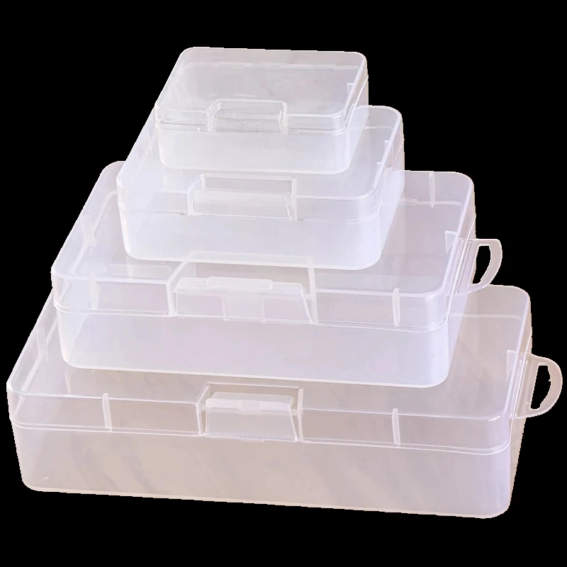 2 Boîtes De Rangement Transparentes 35 Cm - Pour Bijoux, Outils, Fournitures De Bureau