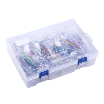 

43pcs Tackle Beach Plastic Portable Hard Bait Fly With Hook Fishing Lure Set Lake Tools 6 Models Artificial River Wobbler Carp