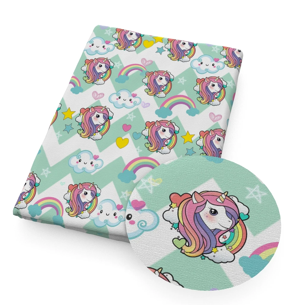 Давид аксессуары 50*145 см единорог Радуга полиэстер хлопок ткань DIY швейная одежда куклы Дети Домашний текстиль украшения, 1Yc7811