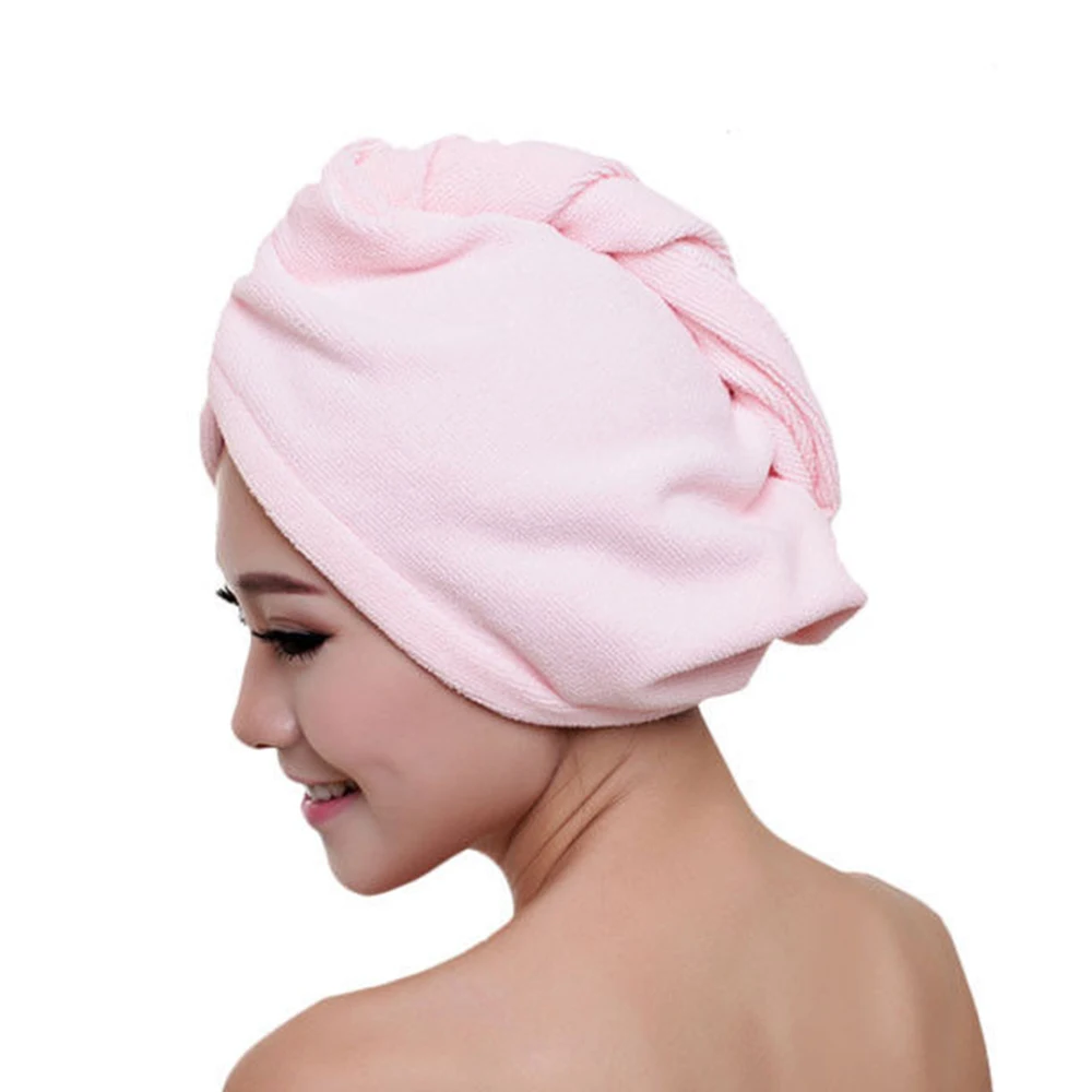 Pink Домашняя шапочка из микрофибры для мытья душевой комнаты, шапочка для душа 60*25 см, тканевые Товары для ванной, женское полотенце - Цвет: Pink