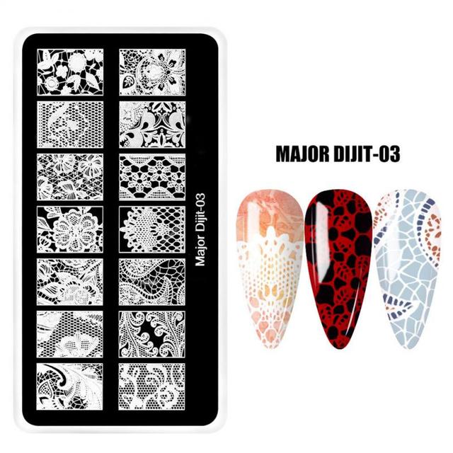 irregular shape Nail Stamping Plates Skull Template Dot Point Image Printing Stencil Nail print template Manicuring Tool